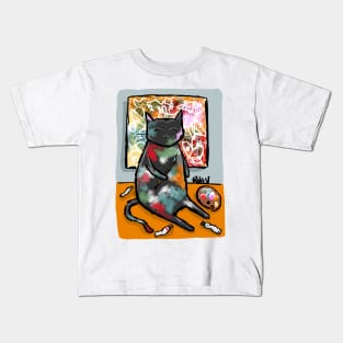 The Cat Artist Kids T-Shirt